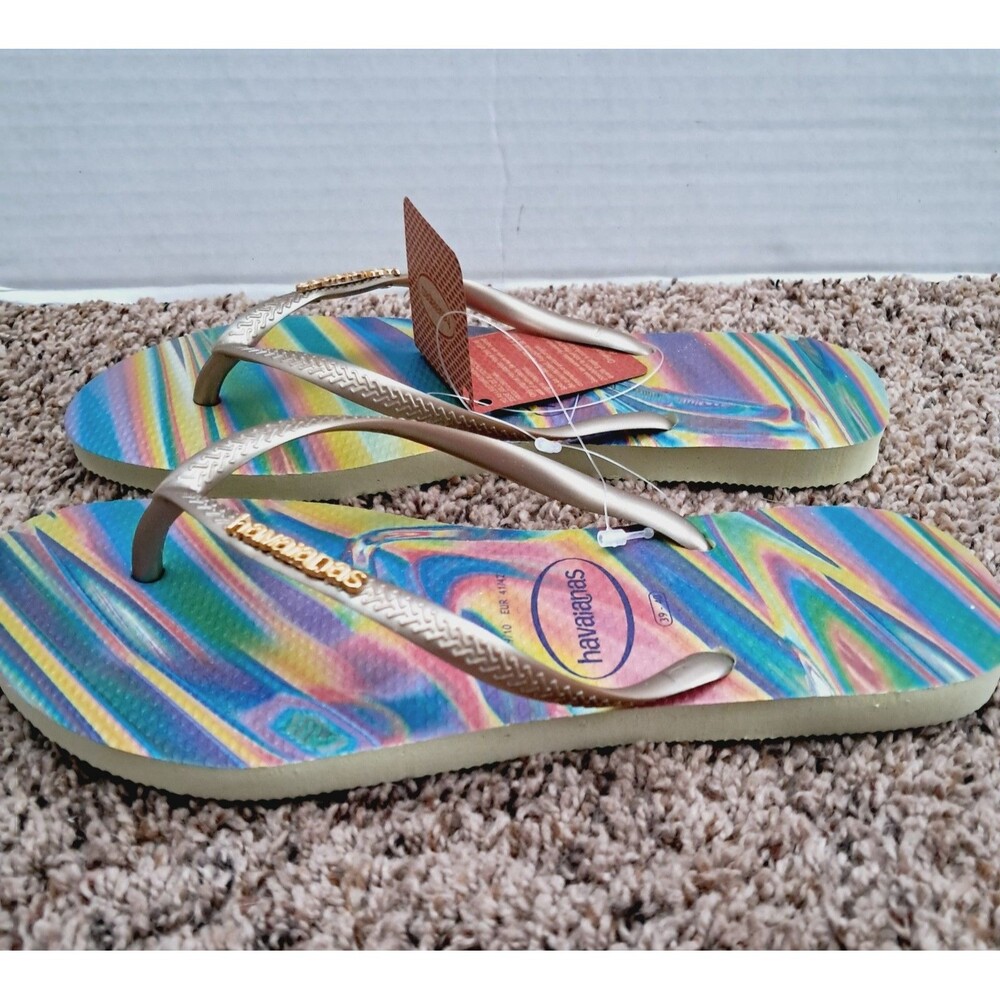 Original HAVAIANAS Flip Flops Sandals Lime Green womens 9 10 - Picture 7 of 10